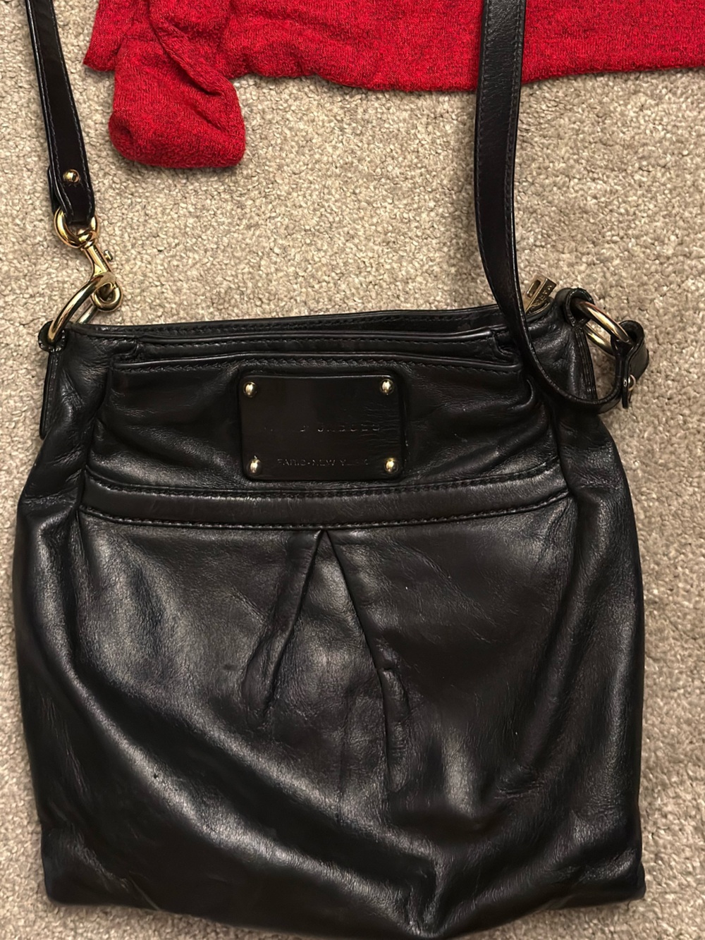 Marc Jacob black leather crossbody and gold-tone hardware